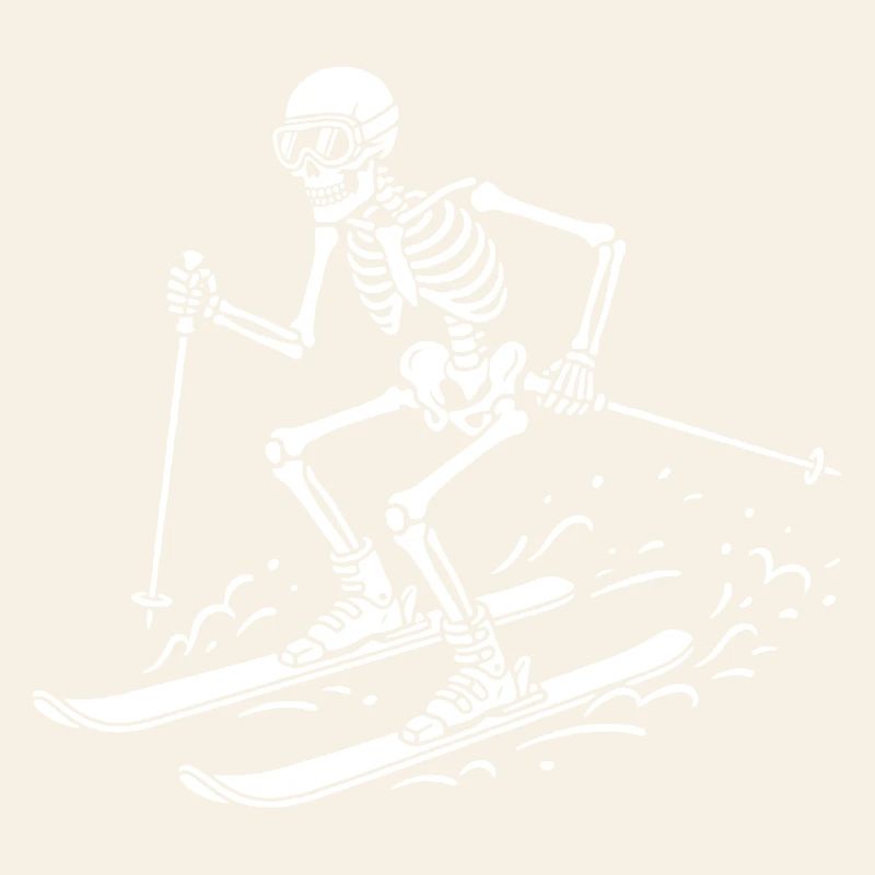 Skeleton Skier on Snow Waves