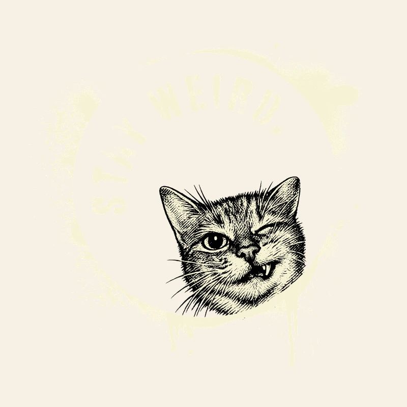 Stay Weird – Effet vintage de chat graffiti