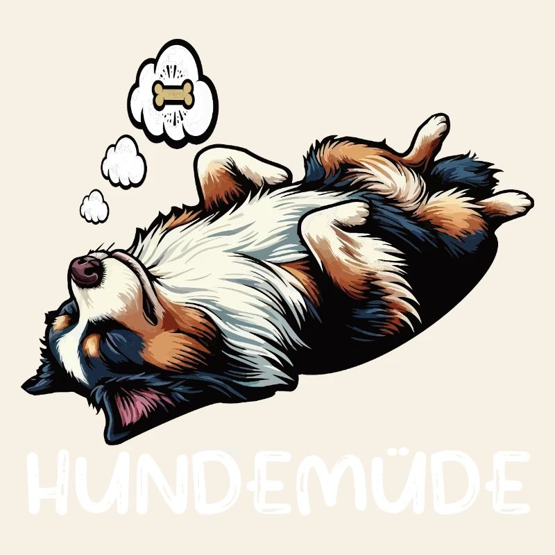 Hundemüde Australian Shepherd Aussie Aussiehalter