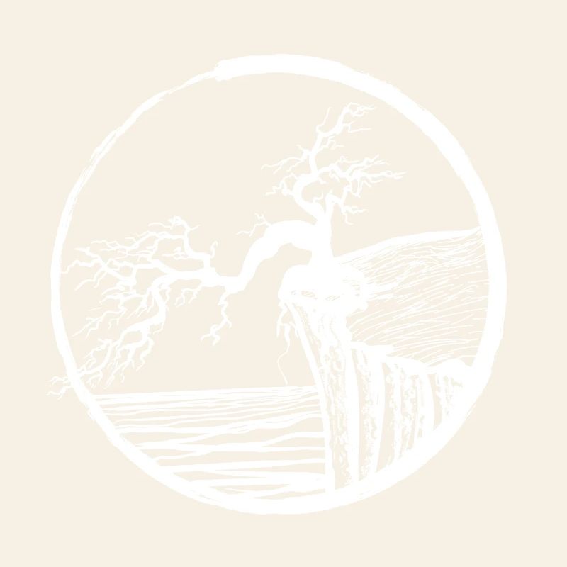 Landschaft mit Baum am Klippenrand