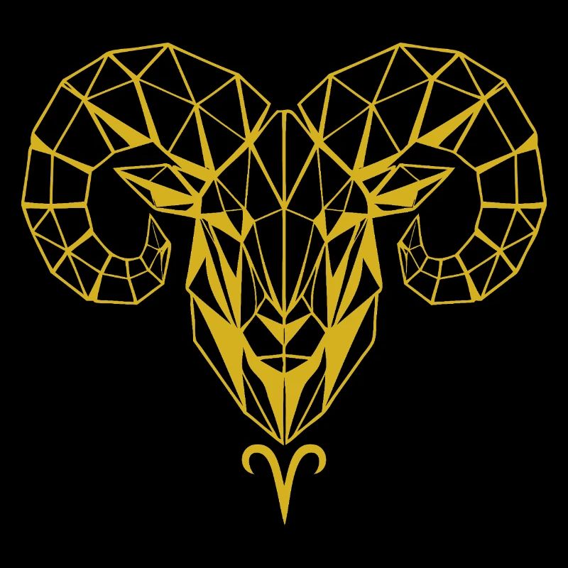 Geometrischer Goldram-Skull