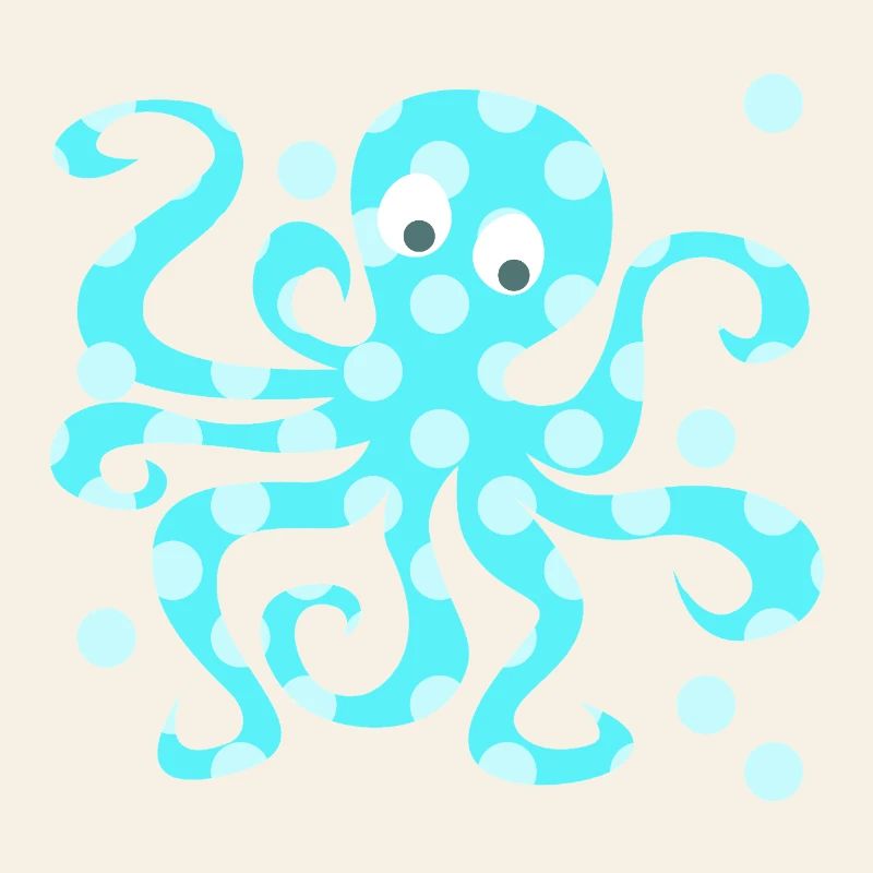 Oktopus Tintenfisch Punkte Dots Comic Meerestier