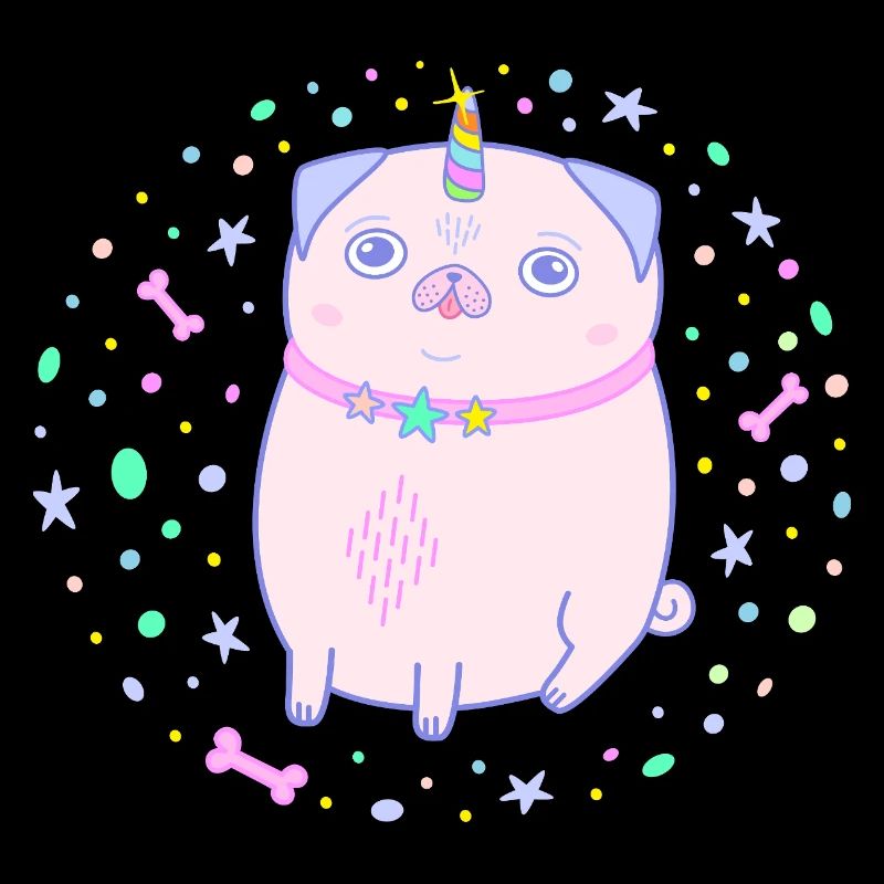 Rosa Mops Einhorn Pugicorn