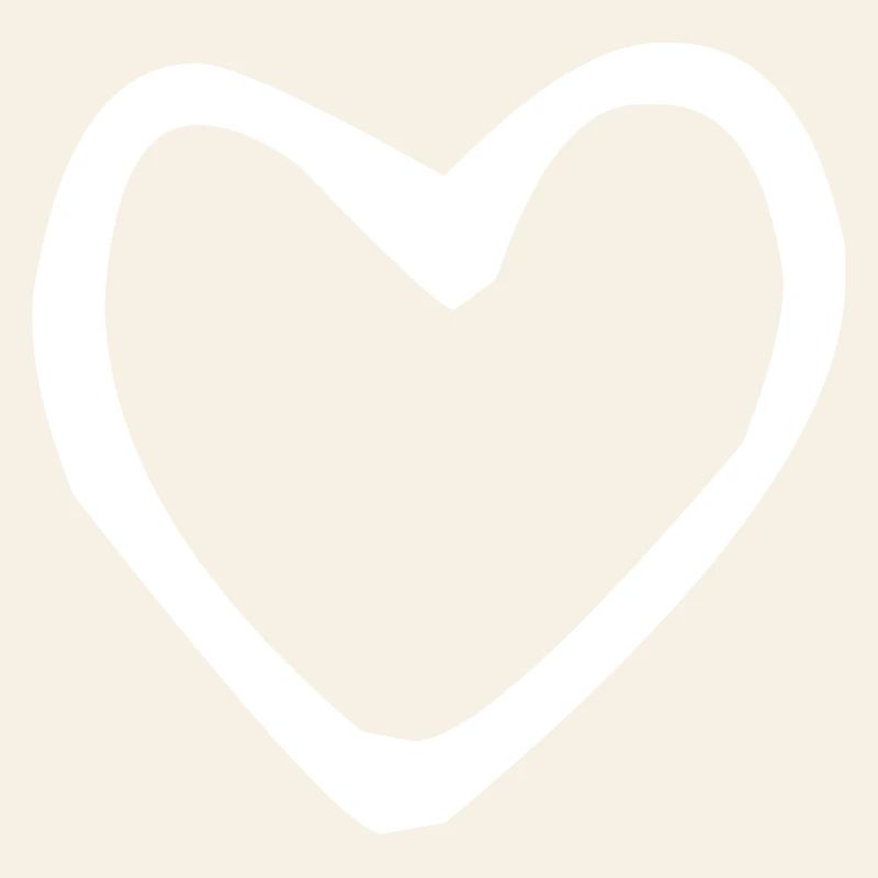 Coeur dessiné blanc