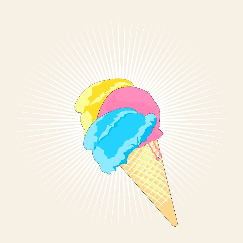 Eis Eistüte Eiskrem Softeis Waffel Strahlen