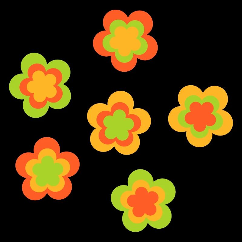 des années 70 motif de fleur