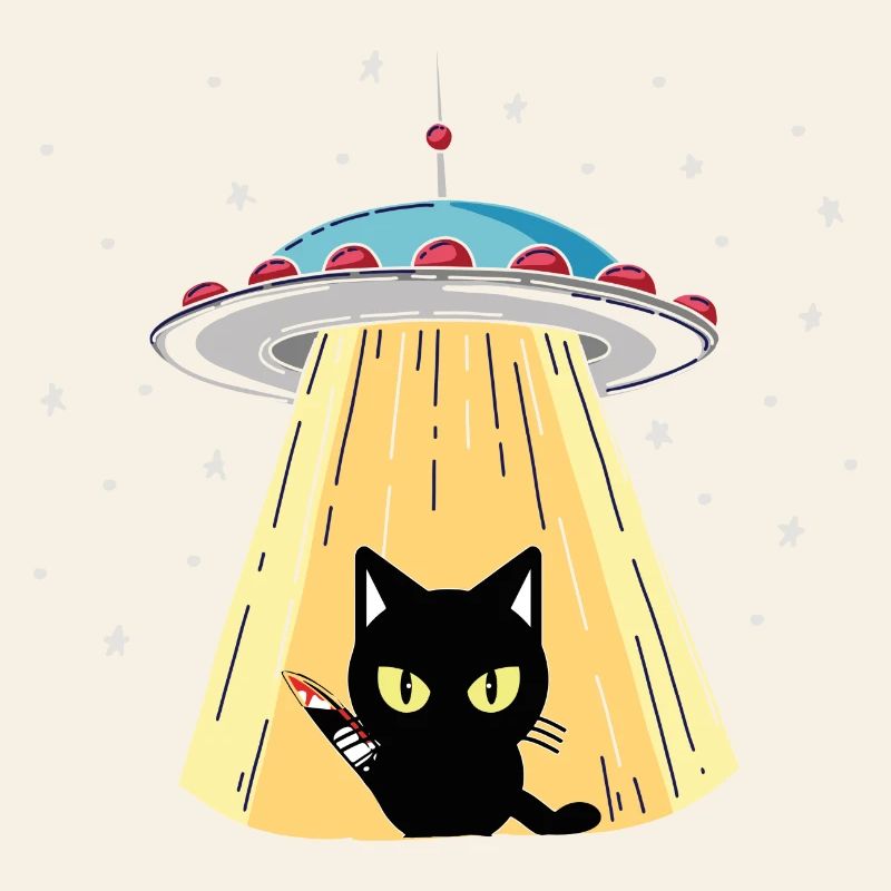 UFO Katze mit Laserblick