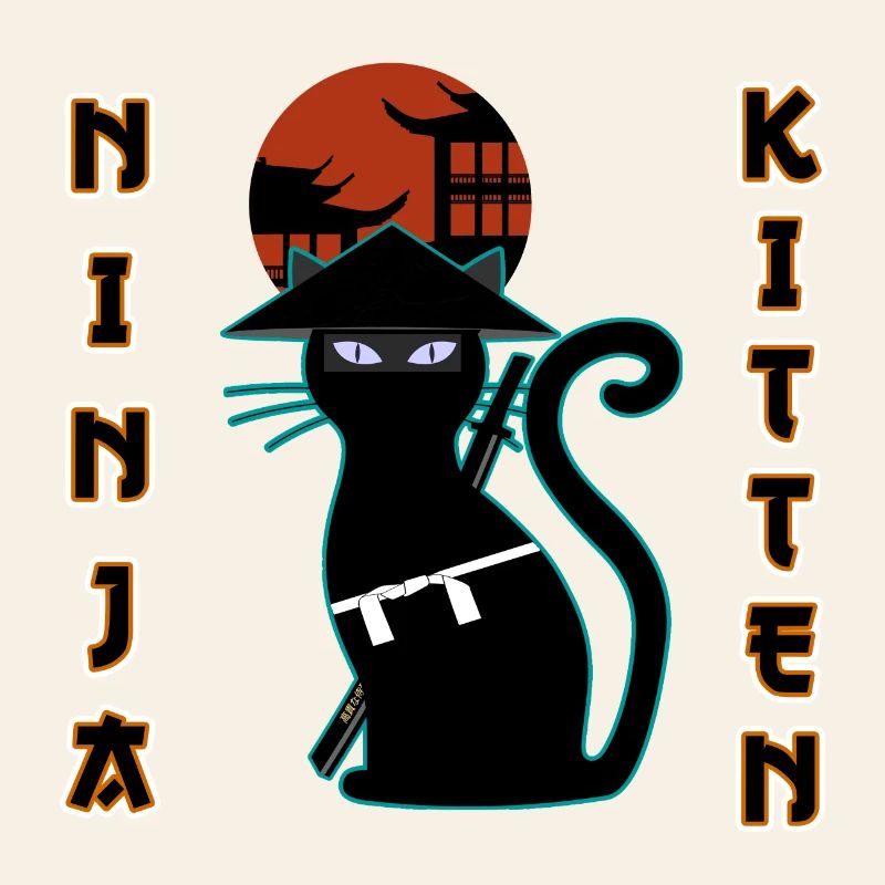 Ninja cat samurai kitten Assassin kitty Meow