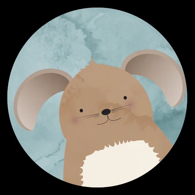 cute rabbit with floppy ears in watercolor patch