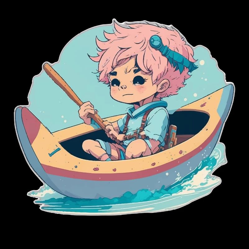 Garçon dans le canoë