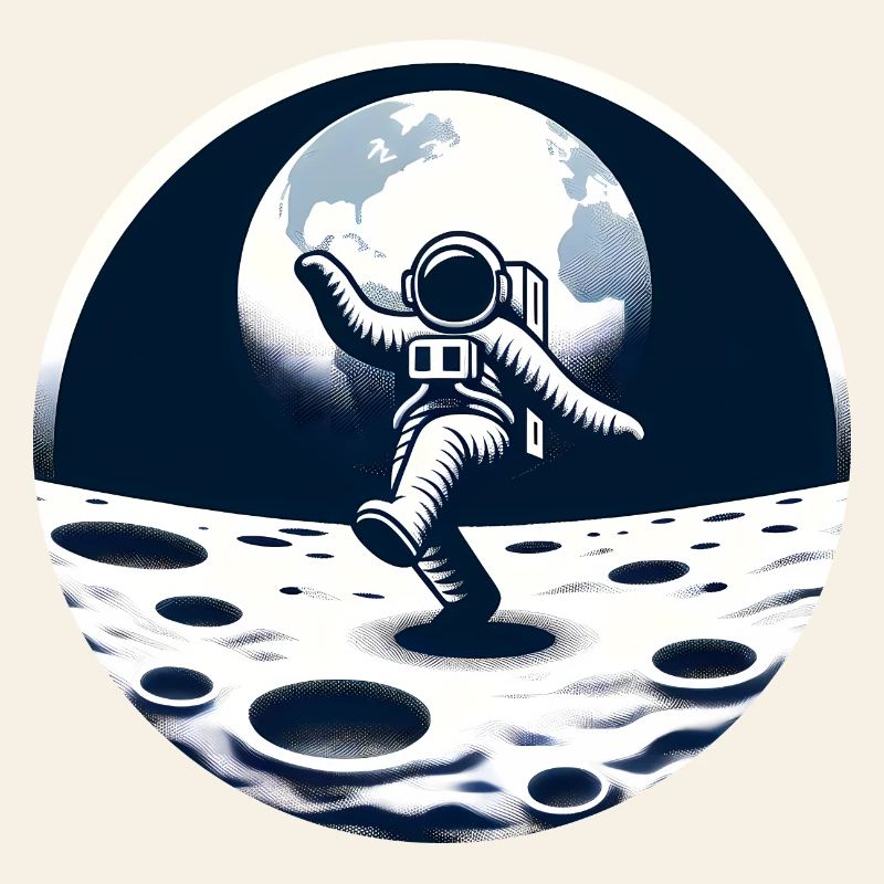 Dancing astronaut on the moon