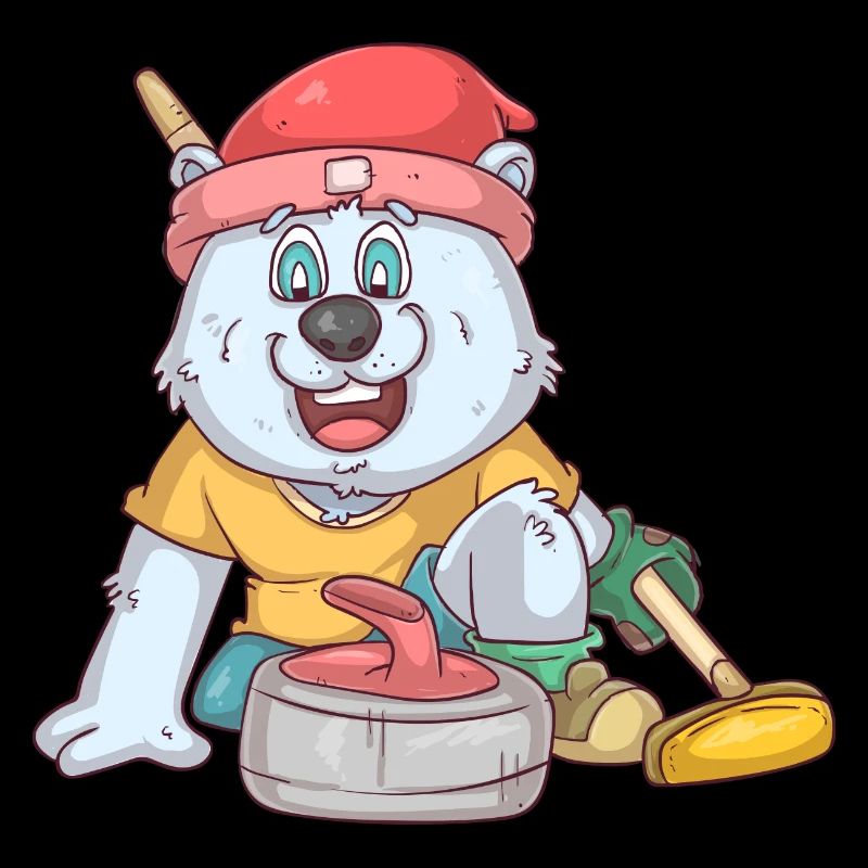 Curling Polar Bear