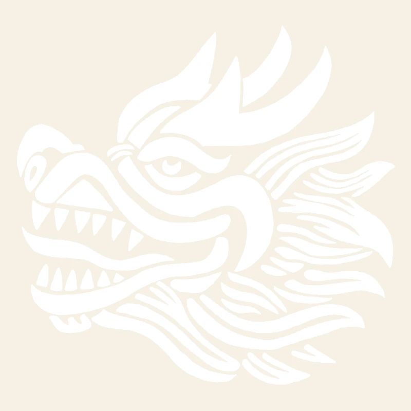 Tête de dragon chinois (blanc)