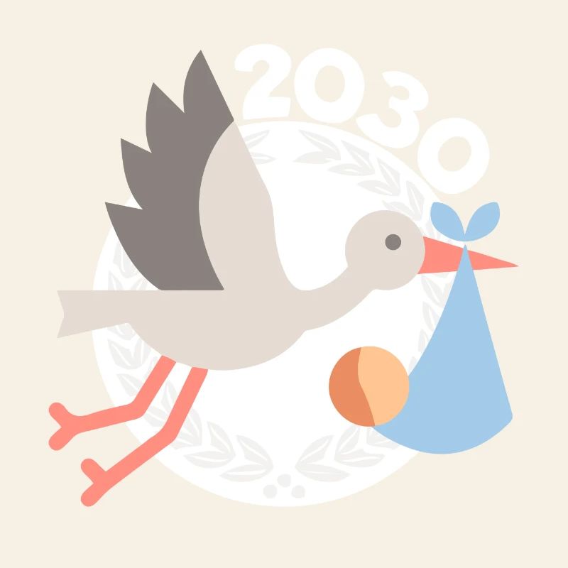 Cigogne avec bébé 2030