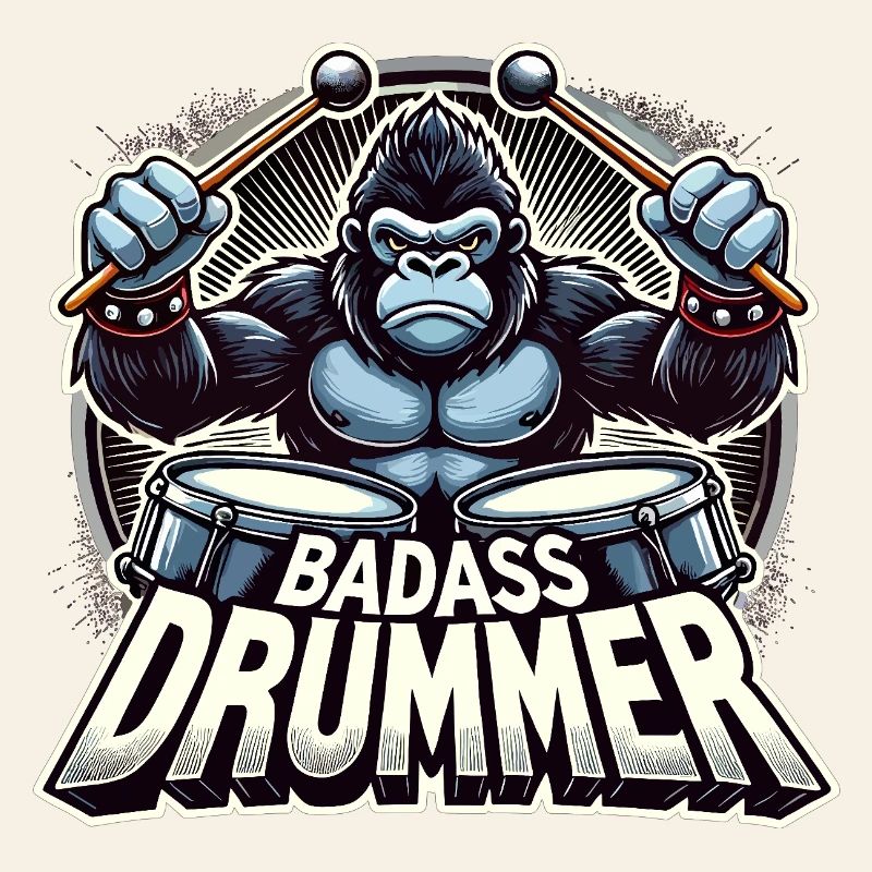 Badass Drummer Gorilla Cool Gift