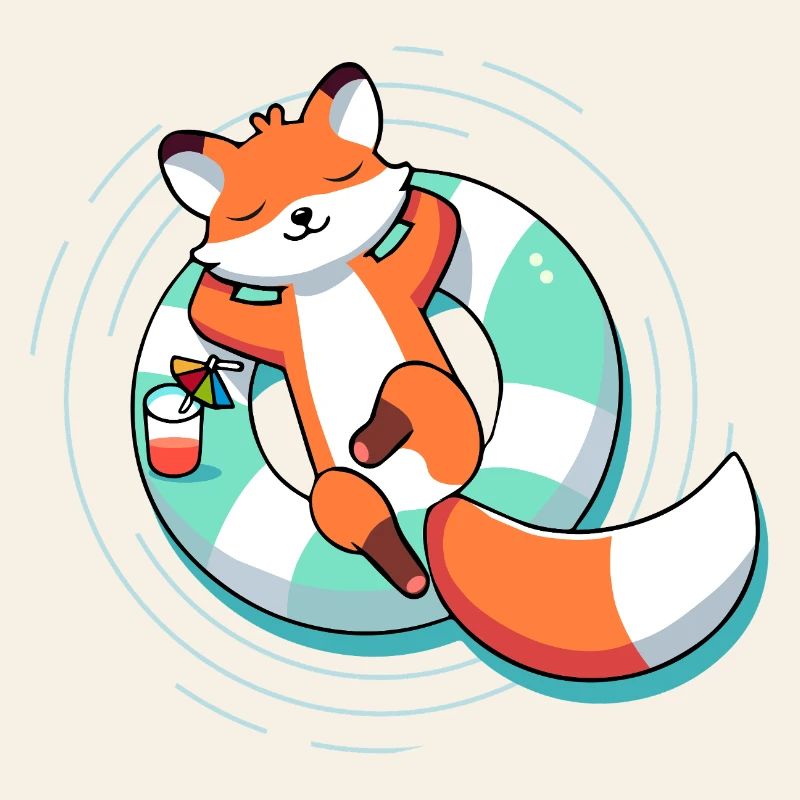 Relaxed fox in the pool – summer & lightness