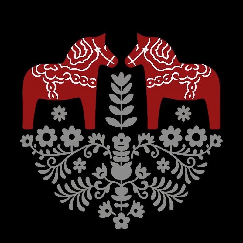 Dala Pferd – Skandinavische Folklore in Grau