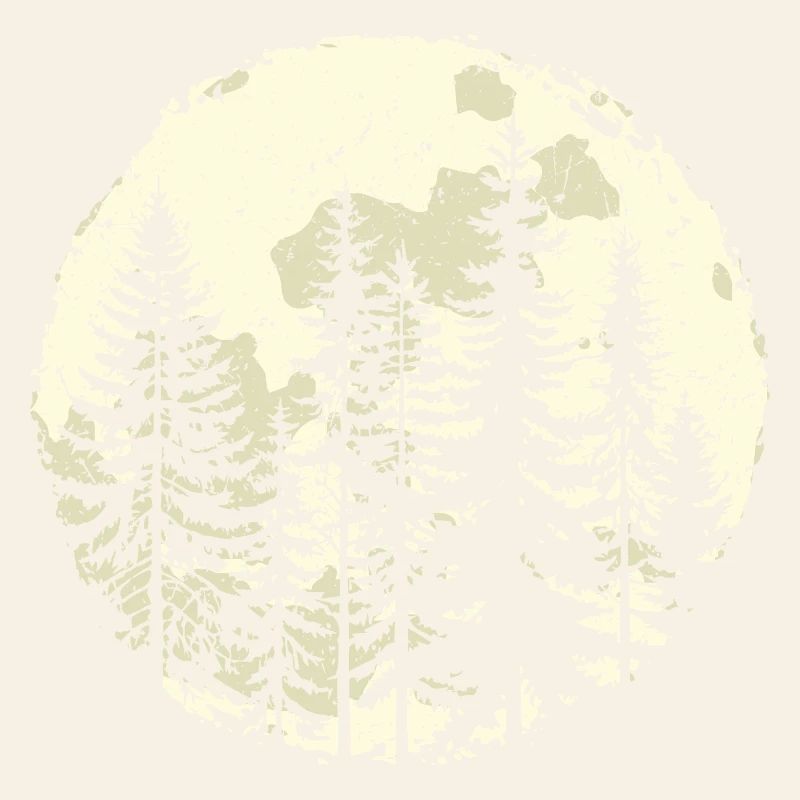 Nachtwald-Silhouette mit Vollmond
