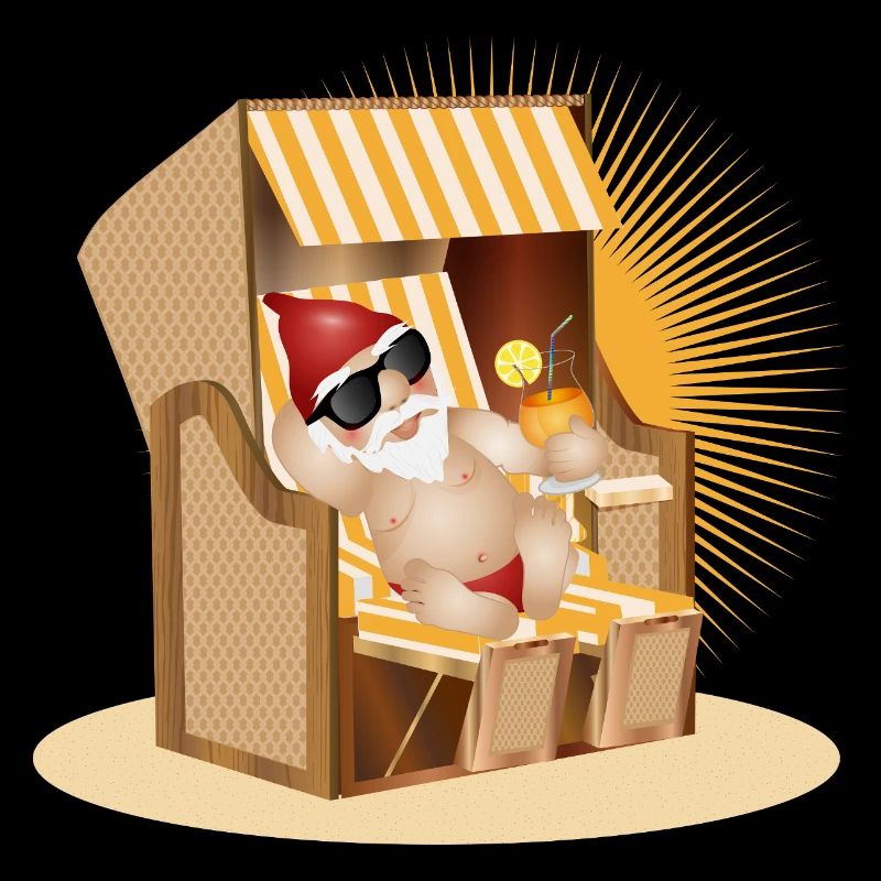 Cooler Gartenzwerg am Strand