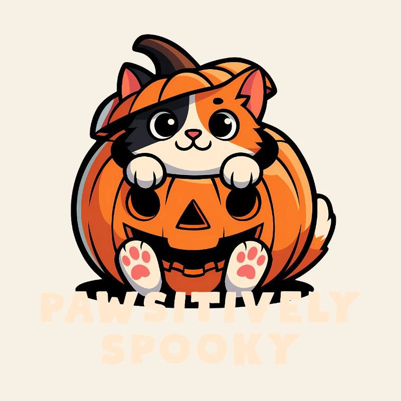 Pawsitively Spooky Chat citrouille