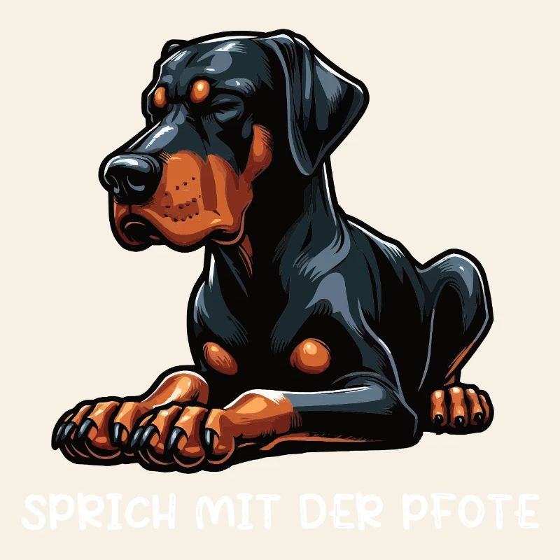 Sprich mit der Pfote Dobermann Dobermannbesitzer 