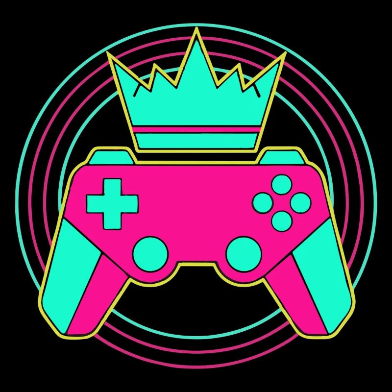 Controller Krone Neon Minimal Zocker Art