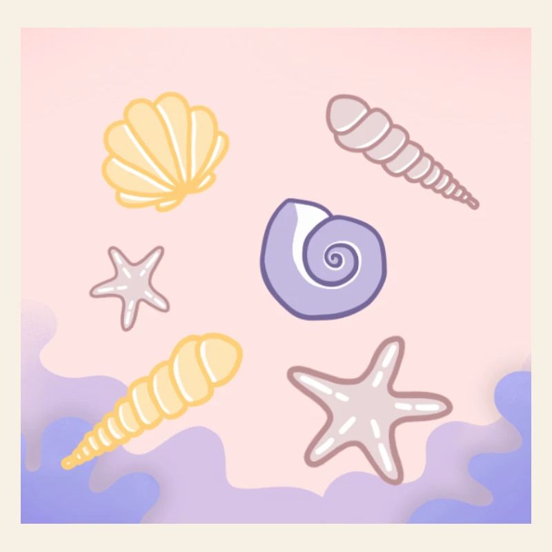 Pastel Sea Shells Starfish