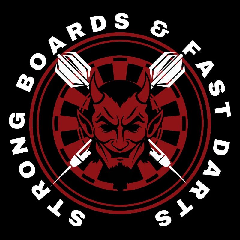 Darts, bullseye, dartboard and devil.