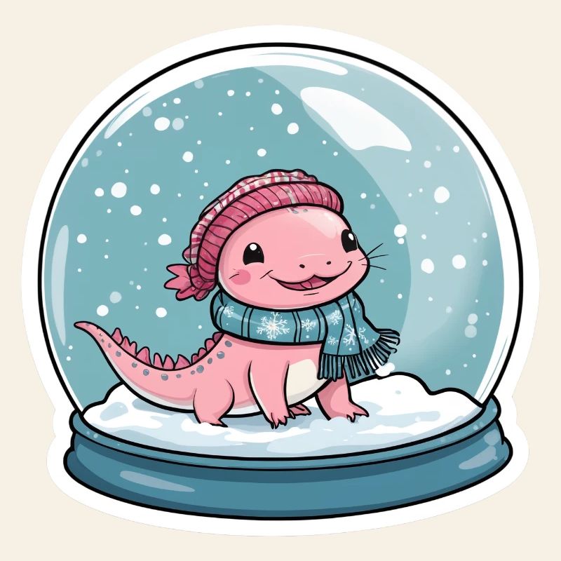 Axolotl in the snow globe