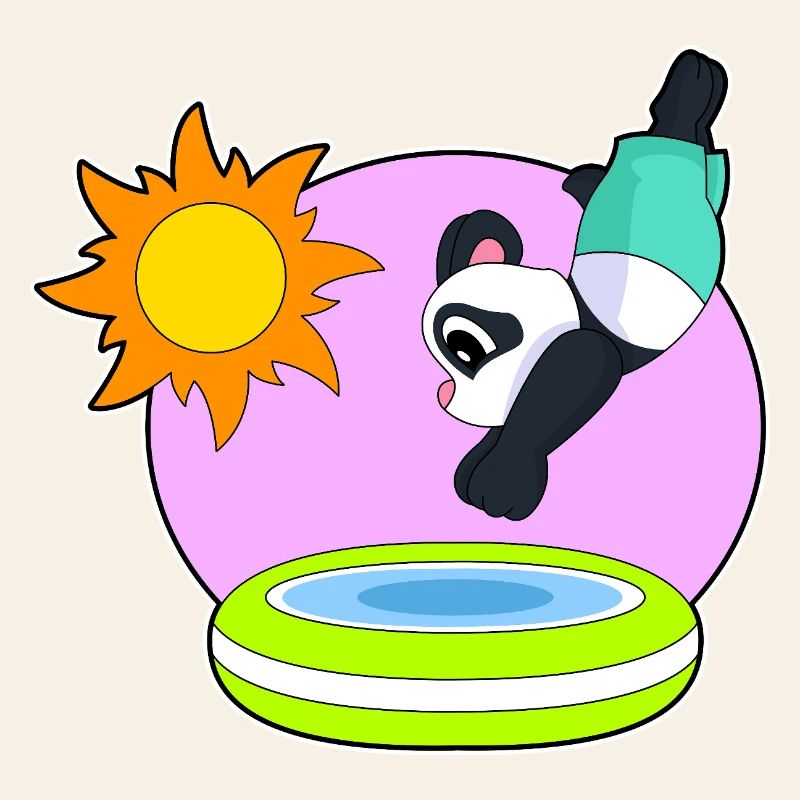Été de la piscine Panda