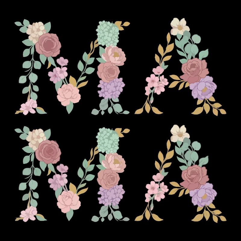 Mama Blumen Floral Schrift Beste Mutter Muttertag