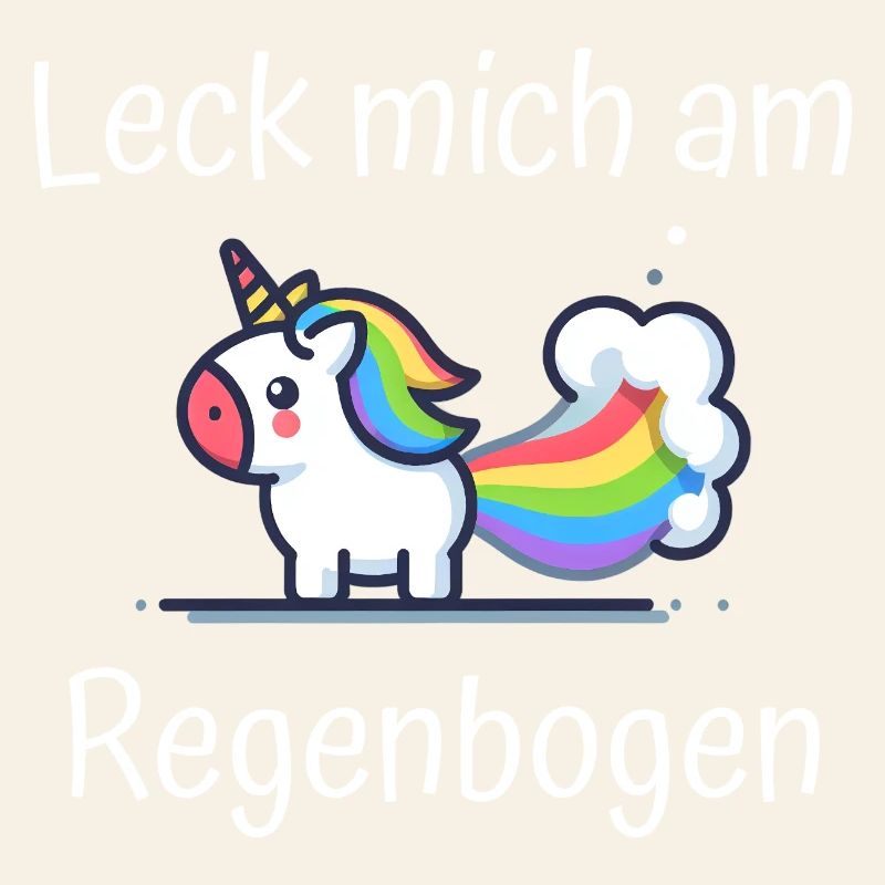 Leck mich am Regenbogen Einhorn Spruch