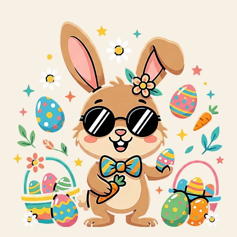 Happy Easter Cool Bunny