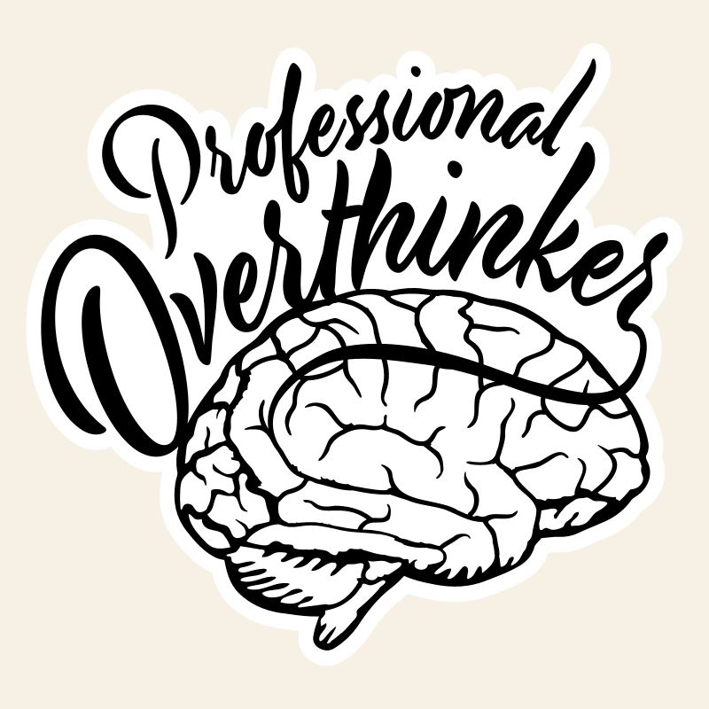 Professional Overthinker Funny Brooding Anxiety Logo