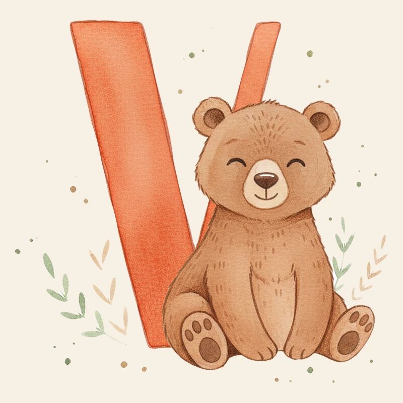 Cute bear with V
