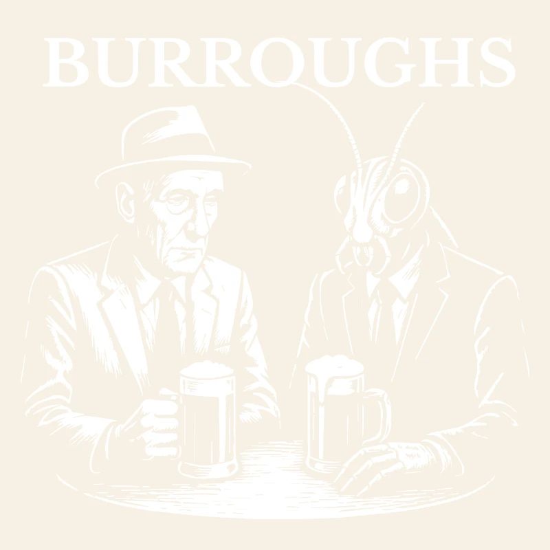 William S Burroughs drinking beer with cockroach