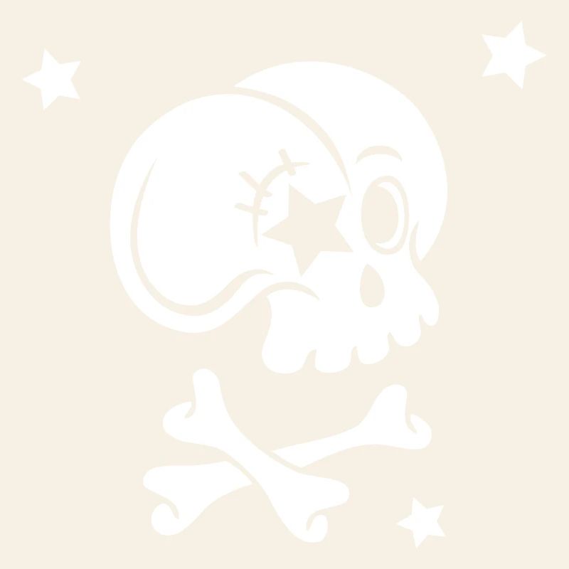 Skull with bones and stars
