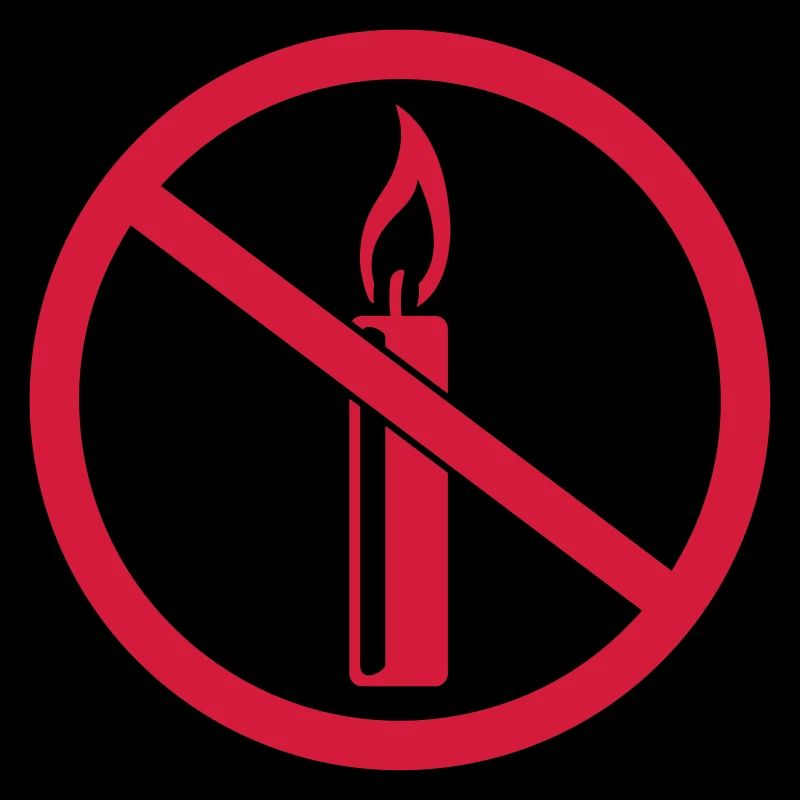 zone forbidden sign no flame fire candle awake