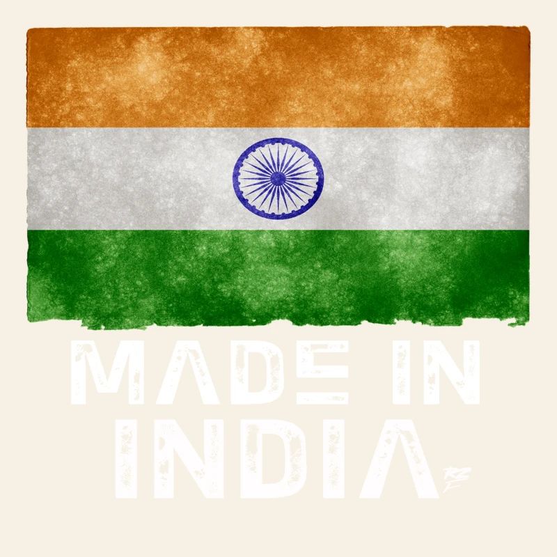 Made in India Flag Stencil Tee
