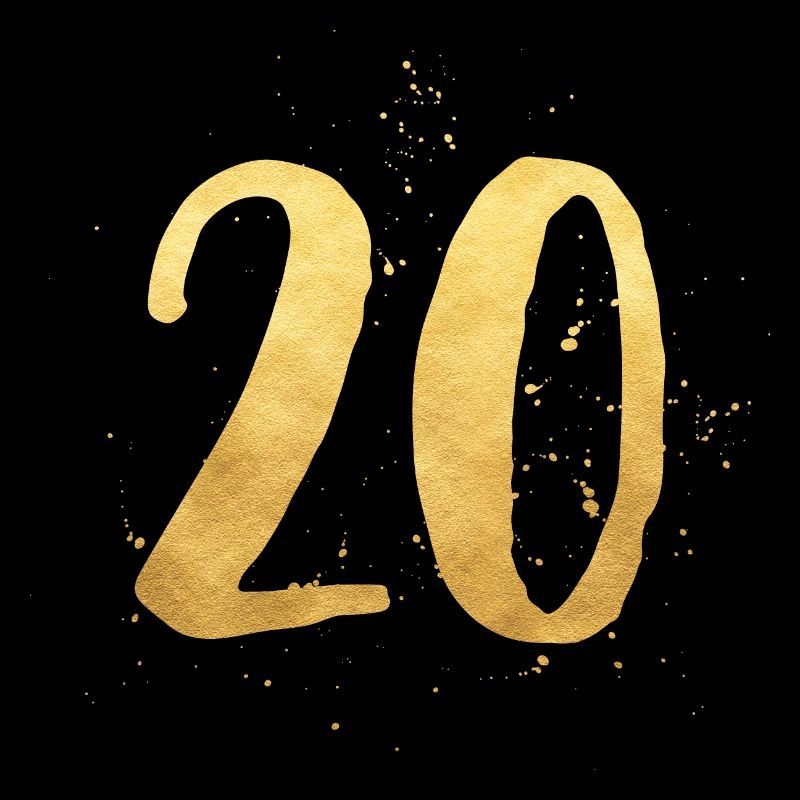 20 gold round birthday twenty gift number