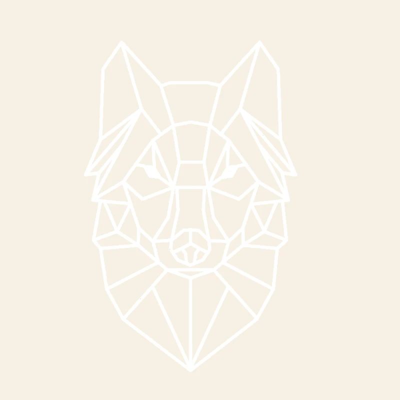 Geometric Wolf Head Line Style