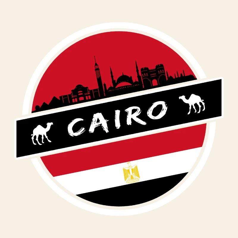 Cairo Egypt design with flag