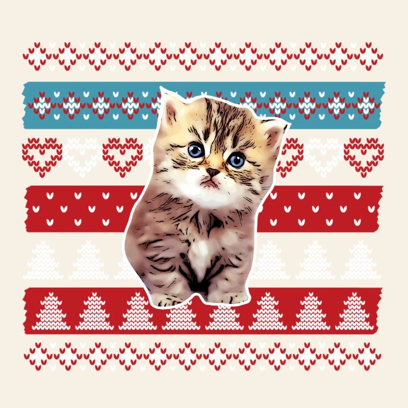 Chat moche de pull de Noël