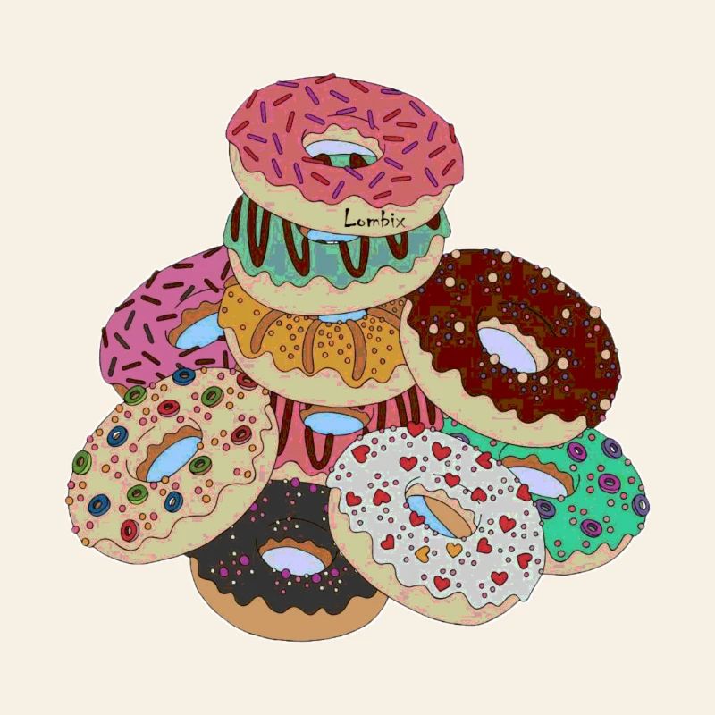 Pyramide de beignets arc-en-ciel