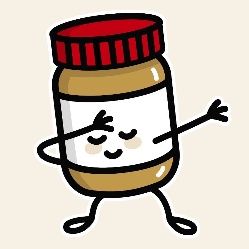 Dab Dabbing peanut butter jar