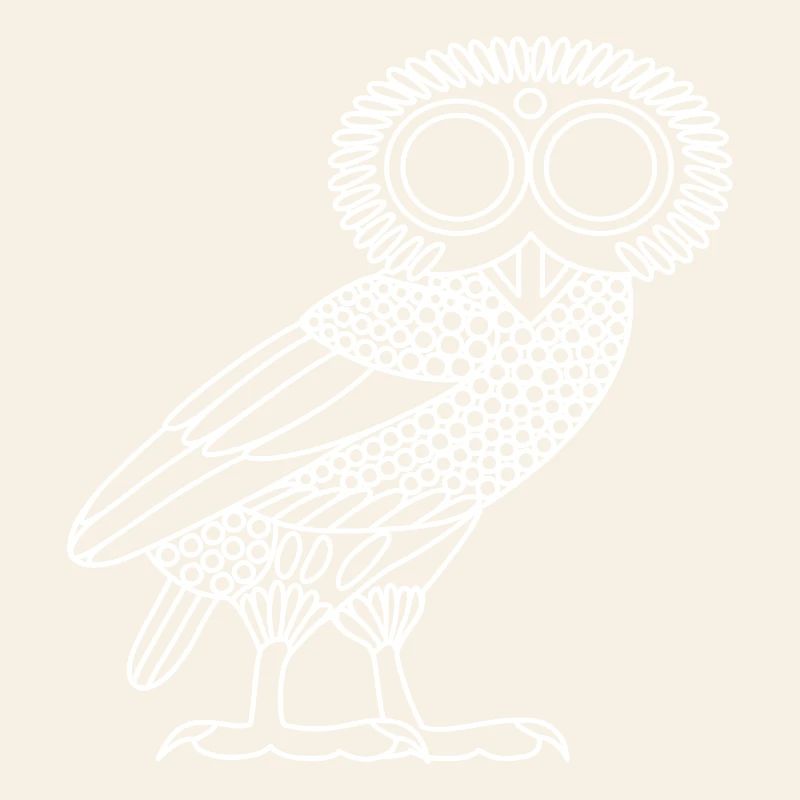 Eule der Athene [White Outline (nur Eule)]