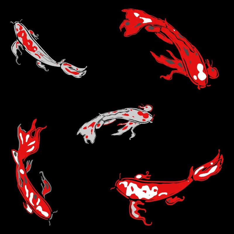 carp red fish koi japan pattern abstract art