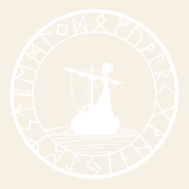 Drakkar viking blanc et boussole