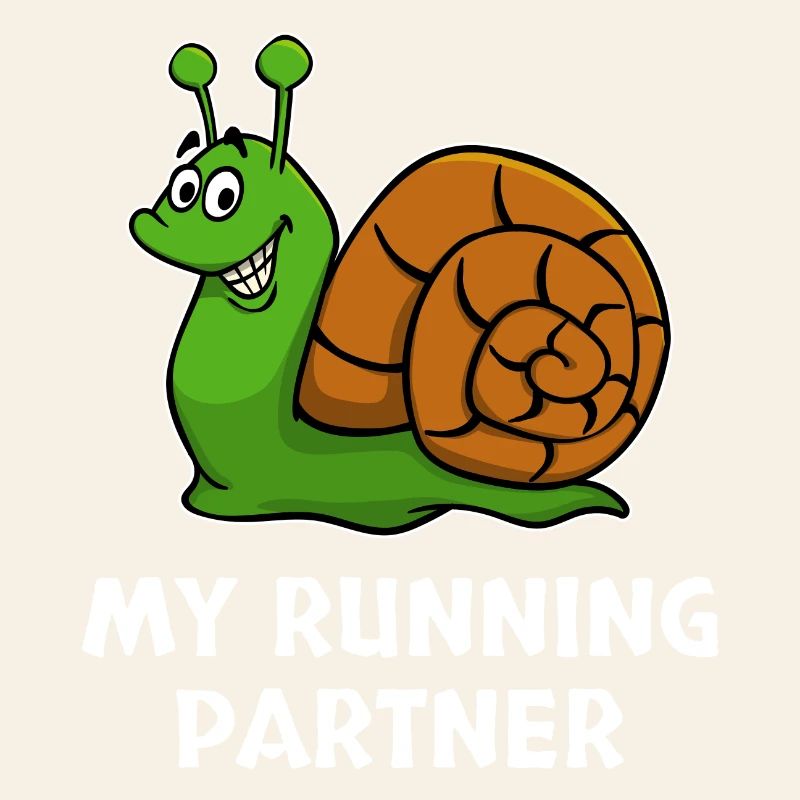 Snail pace funny partner look running jogging