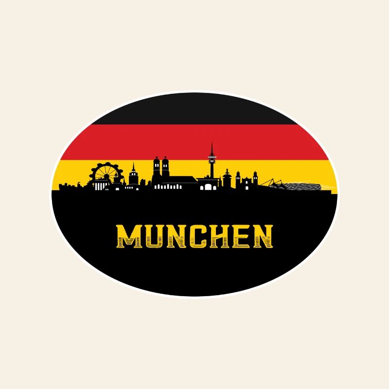 Munich Germany Flag Skyline München Deutsche